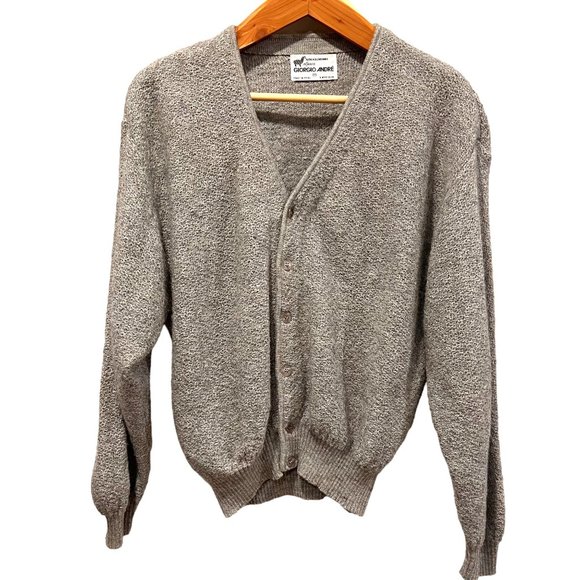 Giorgio Andre Men’s Alpaca Cardigan, Vintage, Gray, M - Picture 7 of 7